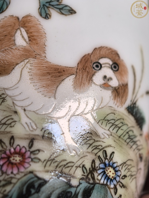 古玩字畫粉彩花卉寵物狗鼻煙壺真品鑒賞圖