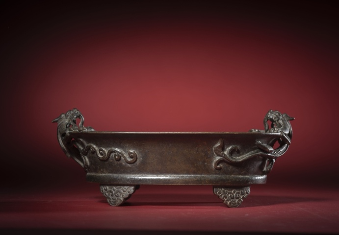 古玩銅器龍耳爐真品鑒賞圖
