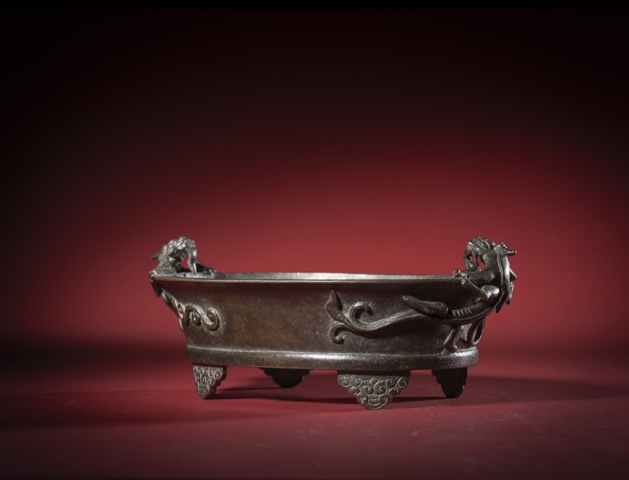 古玩銅器龍耳爐真品鑒賞圖