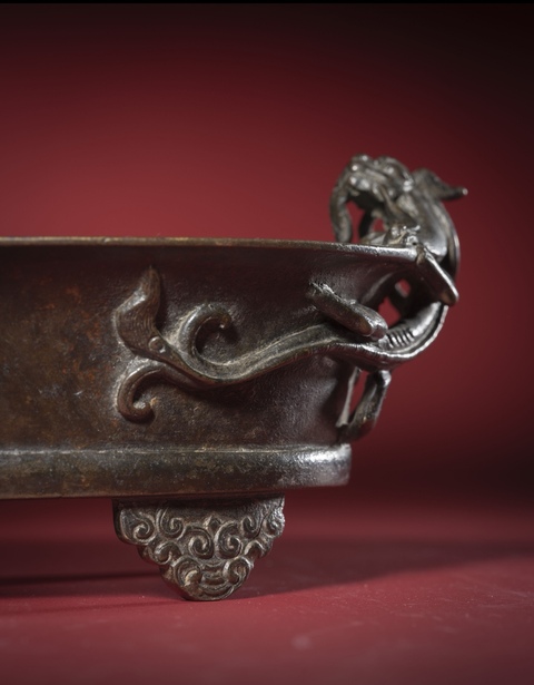 古玩銅器龍耳爐真品鑒賞圖