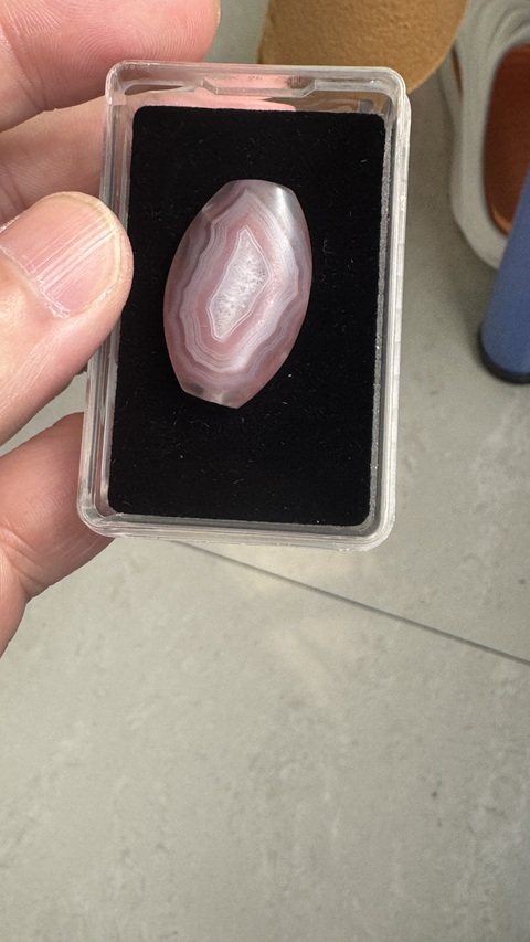 古玩玉器瑪瑙板珠真品鑒賞圖