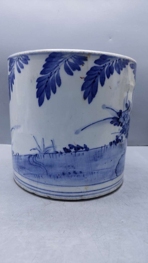 古玩陶瓷青花花鳥紋筆海真品鑒賞圖