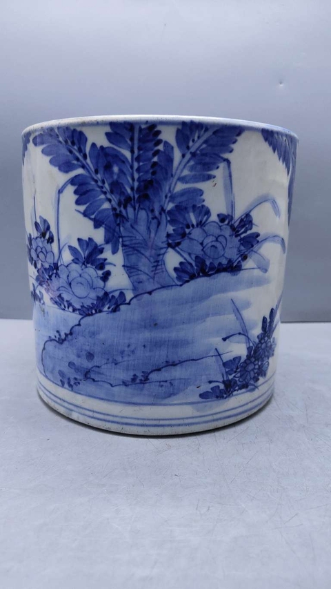 古玩陶瓷青花花鳥紋筆海真品鑒賞圖