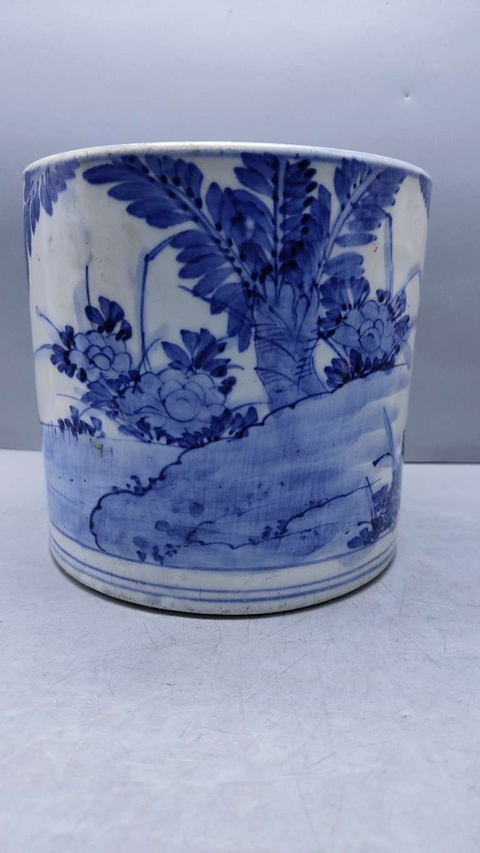 古玩陶瓷青花花鳥紋筆海真品鑒賞圖