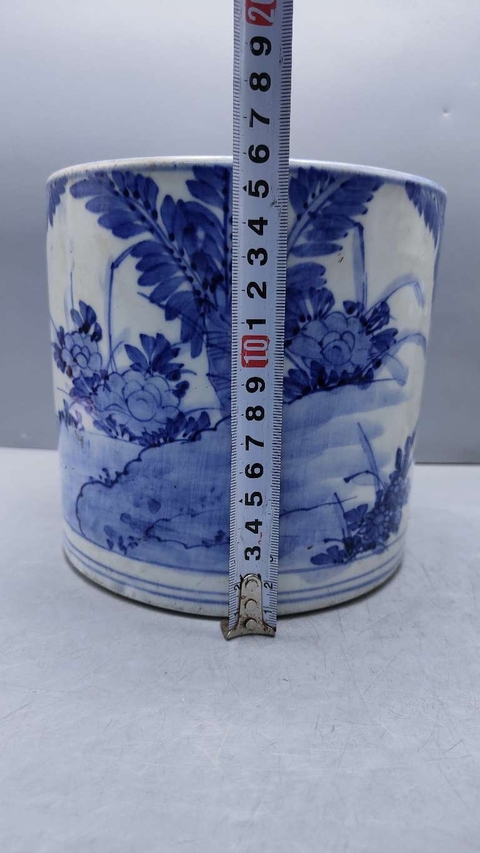 古玩陶瓷青花花鳥紋筆海真品鑒賞圖