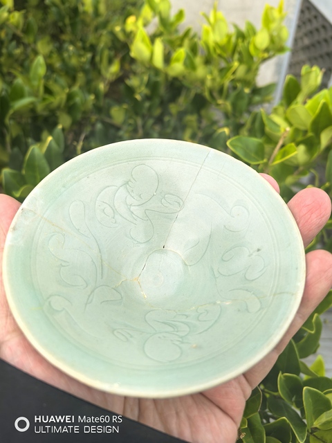 古玩陶瓷青釉娃娃盞真品鑒賞圖