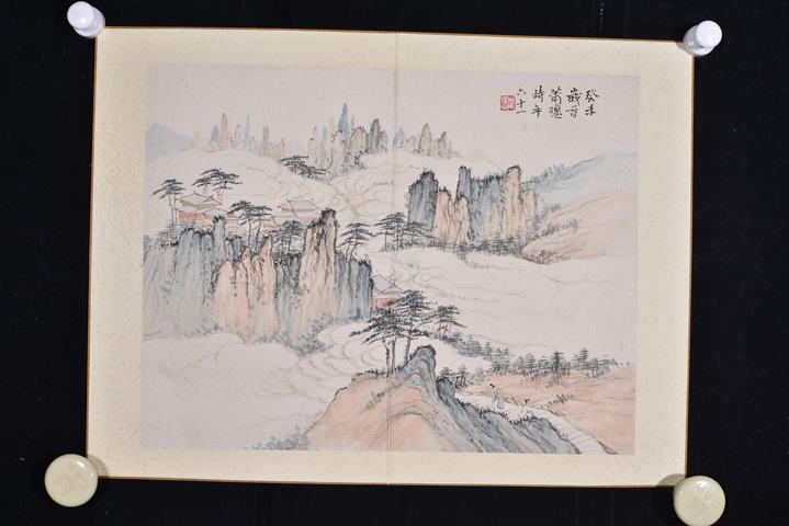 古玩字畫蕭愻山水冊頁真品鑒賞圖