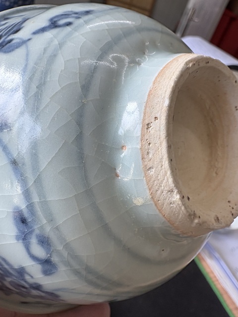 古玩陶瓷福字花卉紋青花碗真品鑒賞圖