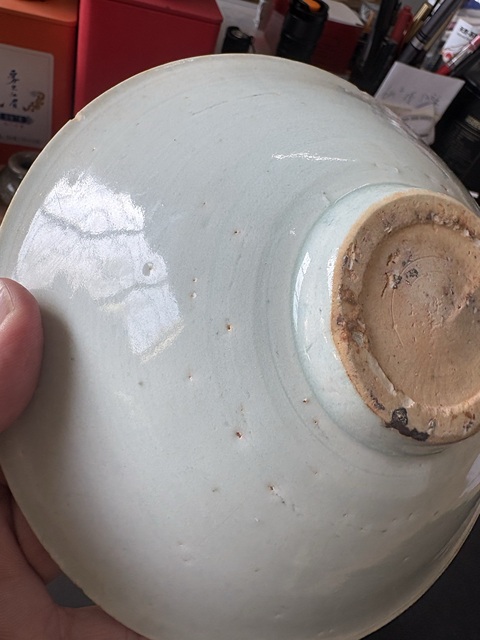 古玩陶瓷影青刻花蓖紋碗真品鑒賞圖