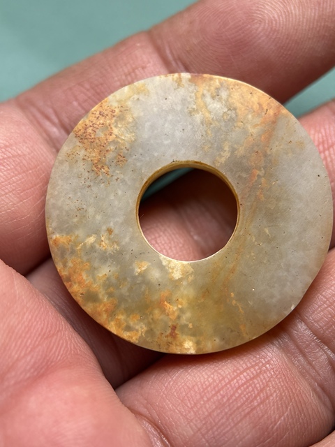 古玩玉器漢代紅沁玉璧2拍賣，當前價格24800元