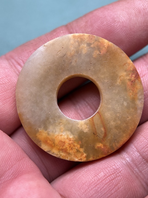 古玩玉器漢代紅沁玉璧2拍賣，當前價格24800元