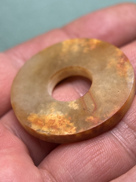 古玩玉器漢代紅沁玉璧2拍賣，當前價格24800元