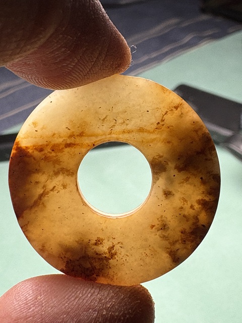 古玩玉器漢代紅沁玉璧2拍賣，當前價格24800元