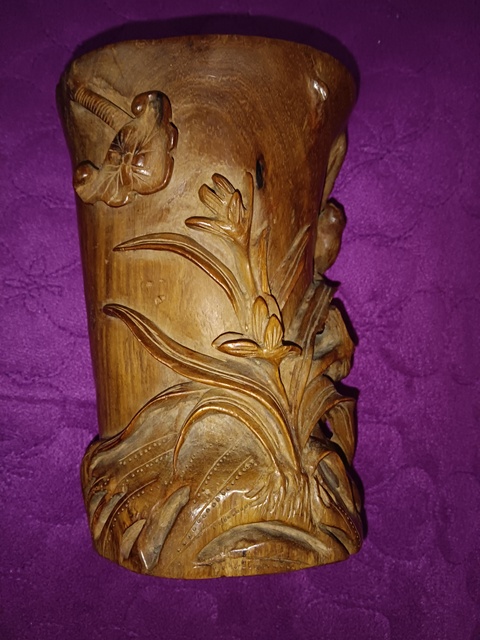 古玩雜項黃花梨筆筒真品鑒賞圖