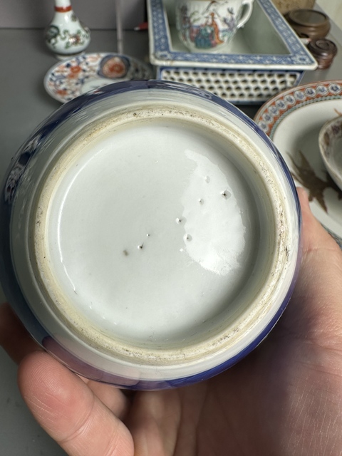 古玩陶瓷康熙·青花留白冰梅紋罐 真品鑒賞圖