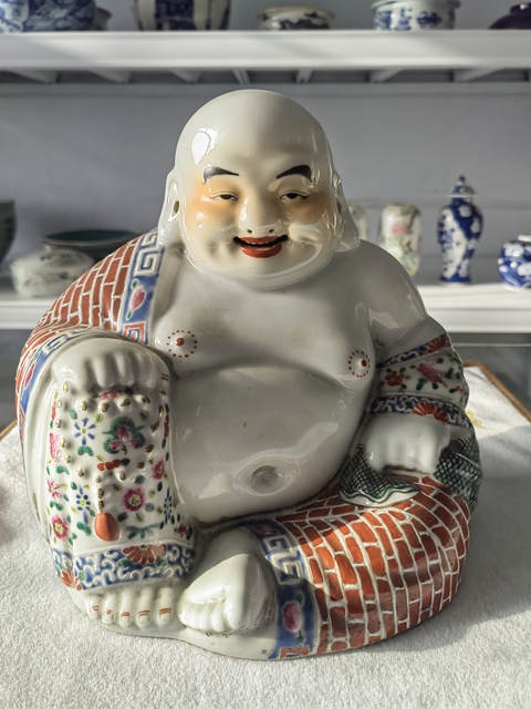 古玩陶瓷彌勒佛塑像真品鑒賞圖