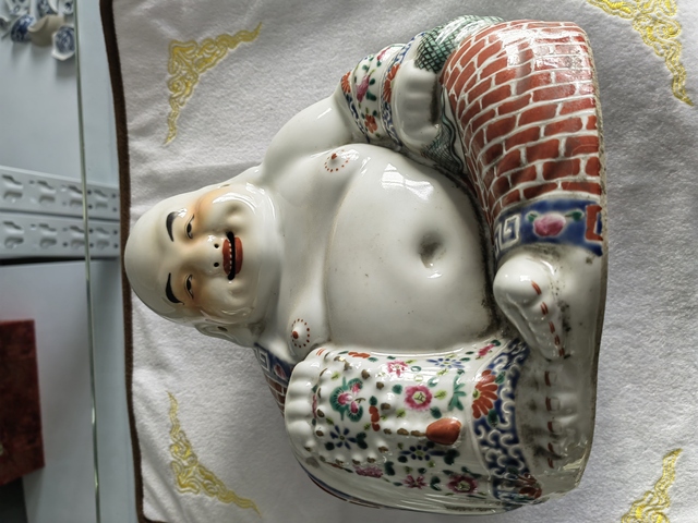 古玩陶瓷彌勒佛塑像真品鑒賞圖