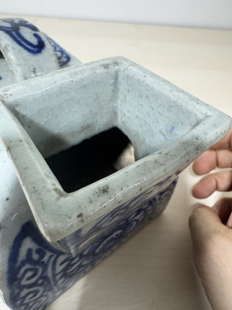 古玩陶瓷嘉道青花虎子真品鑒賞圖