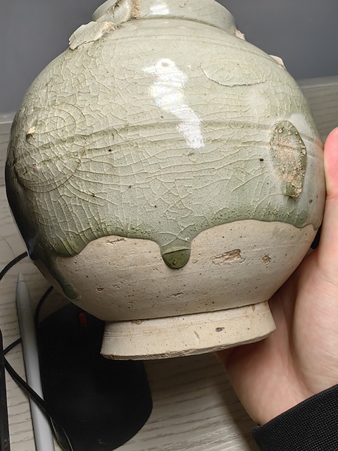 古玩陶瓷青釉四系罐真品鑒賞圖