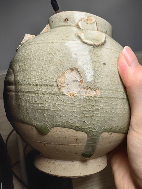 古玩陶瓷青釉四系罐真品鑒賞圖