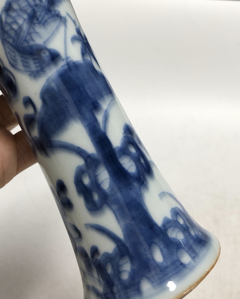 古玩陶瓷康熙-青花錦雞牡丹紋花觚拍賣，當(dāng)前價(jià)格3699元