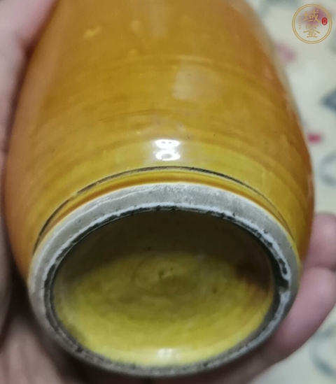 古玩陶瓷黃釉燈籠瓶真品鑒賞圖