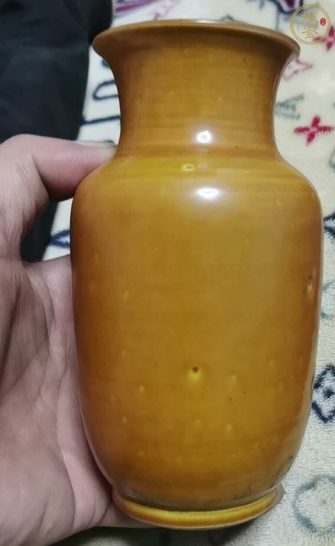 古玩陶瓷黃釉燈籠瓶真品鑒賞圖