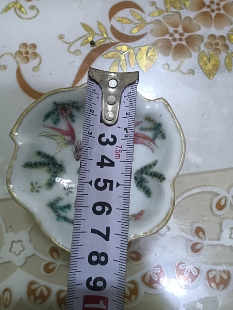 古玩陶瓷粉彩金玉滿堂紋貢盤拍賣，當前價格1588元