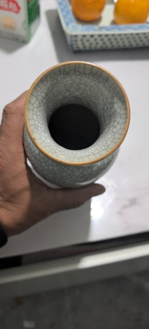 古玩陶瓷哥釉瓶真品鑒賞圖