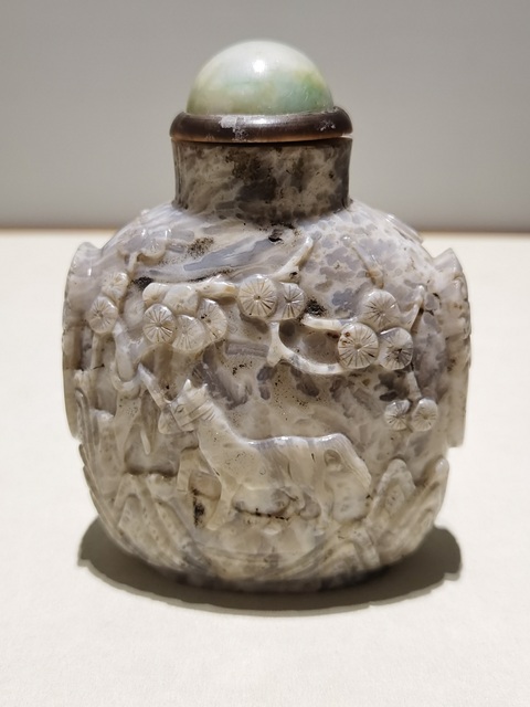 古玩玉器瑪瑙雕“漁樵鼻煙壺”真品鑒賞圖