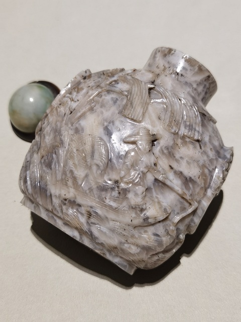 古玩玉器瑪瑙雕“漁樵鼻煙壺”真品鑒賞圖