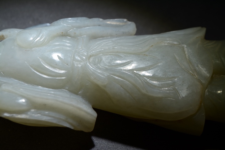 古玩玉器和田玉雕“提籃觀音”擺件真品鑒賞圖