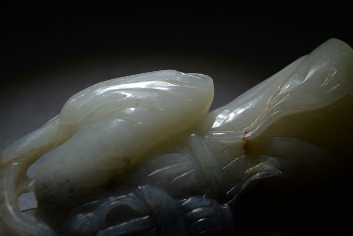 古玩玉器和田玉雕“提籃觀音”擺件真品鑒賞圖