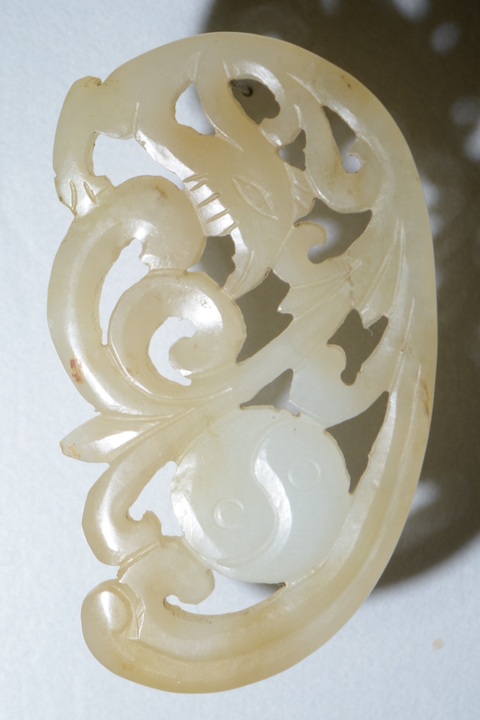 古玩玉器清·和田玉雕丹鳳朝陽佩真品鑒賞圖