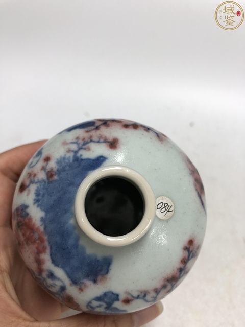 古玩陶瓷清晚·青花釉里紅人物紋小罐拍賣，當前價格8600元