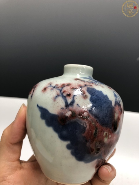 古玩陶瓷清晚·青花釉里紅人物紋小罐拍賣，當前價格8600元