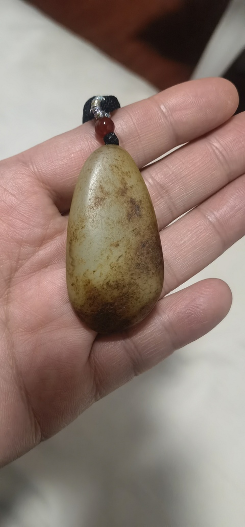 古玩玉器和田玉雕“彌勒佛”掛件真品鑒賞圖