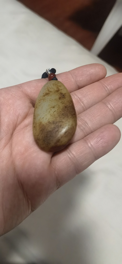 古玩玉器和田玉雕“彌勒佛”掛件真品鑒賞圖