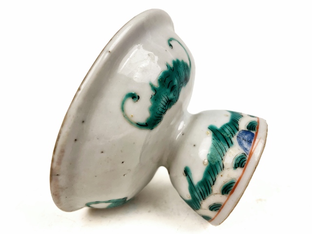 古玩陶瓷清晚期·粉彩飛黃騰達調色貢盤拍賣，當前價格396元