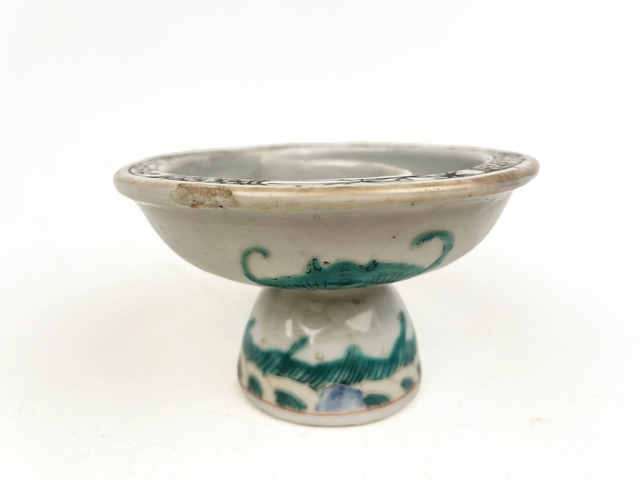 古玩陶瓷清晚期·粉彩飛黃騰達調色貢盤拍賣，當前價格396元