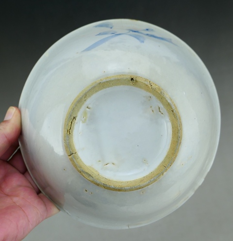 古玩陶瓷明末清初.青花花卉紋碗拍賣，當前價格66元