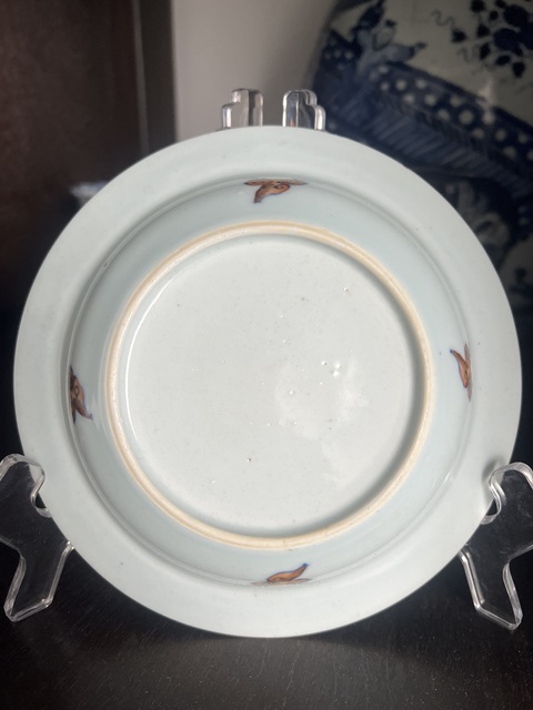 古玩陶瓷清乾隆青花花鳥紋盤真品鑒賞圖