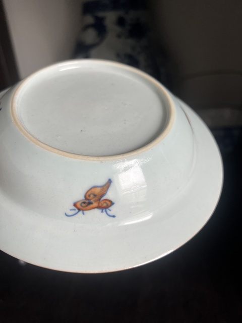 古玩陶瓷清乾隆青花花鳥紋盤真品鑒賞圖