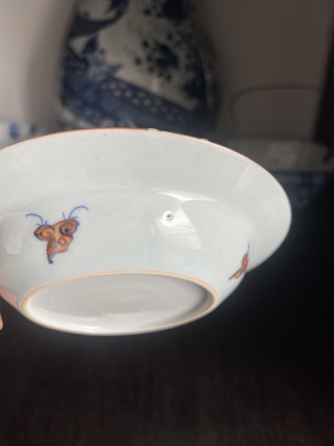 古玩陶瓷清乾隆青花花鳥紋盤真品鑒賞圖