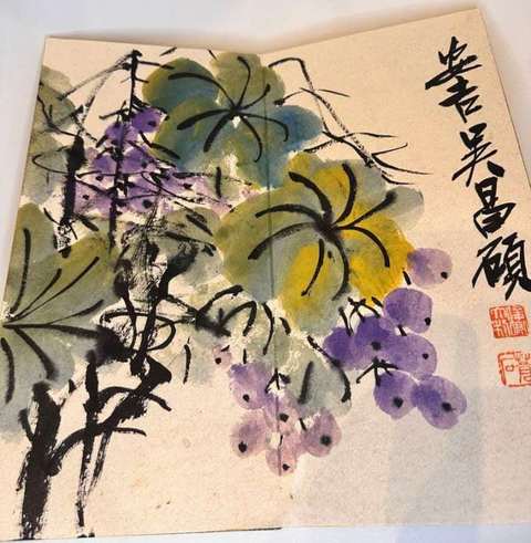 古玩字畫花卉冊頁真品鑒賞圖