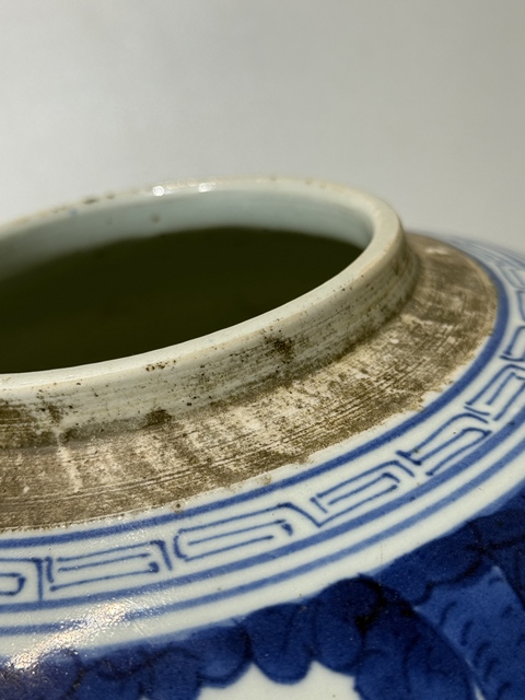 古玩陶瓷青花三星人物蓋罐真品鑒賞圖