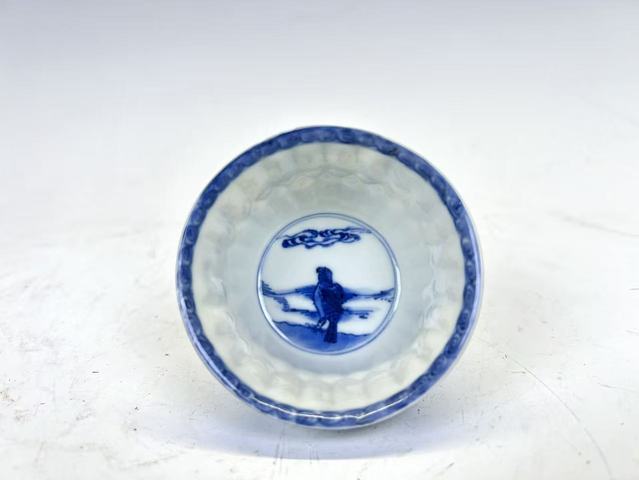 古玩陶瓷清康熙·青花英武長壽杯碟拍賣，當前價格297元