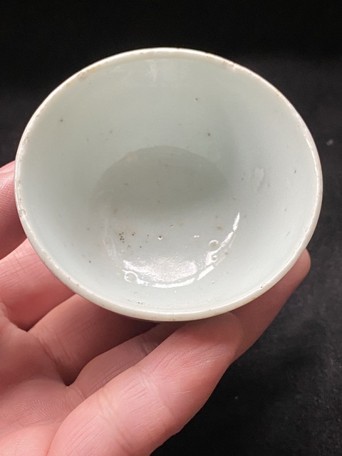 古玩陶瓷清中期囍字紋青花杯拍賣，當前價格800元