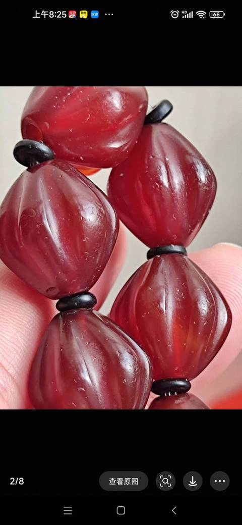 古玩玉器瑪瑙瓜型珠真品鑒賞圖