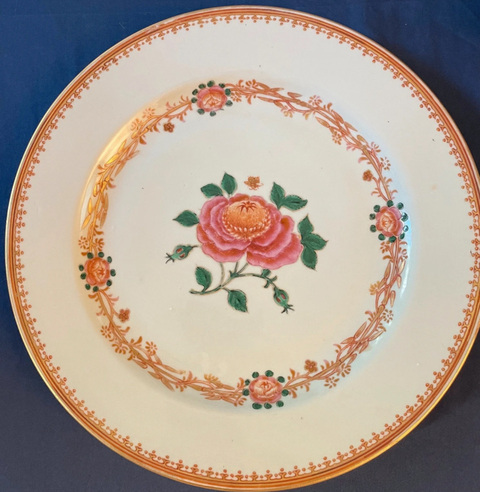 古玩陶瓷廣琺瑯花卉紋盤(pán)真品鑒賞圖